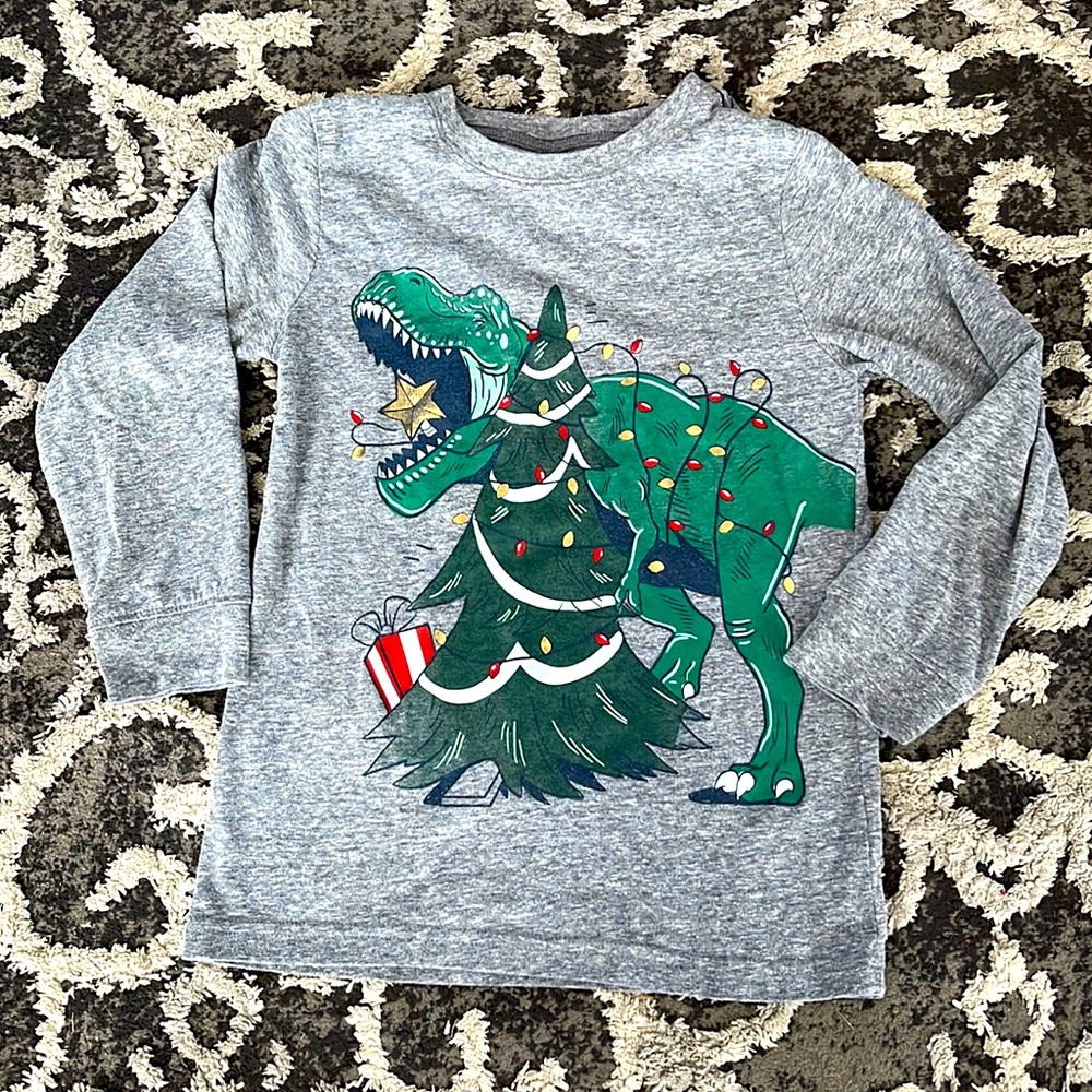 Christmas Dinosaur Long Sleeve Tee